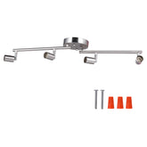 4-head LED Track Lighting Fixture, No Bulbs (GU10 Base, Satin Nickel)